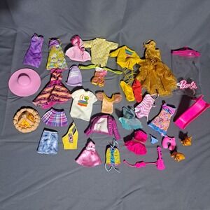 Lot of 30+ Barbie Fashion‎ Doll Clothes Accesories Dresses Shirts Swim Hat Puppy